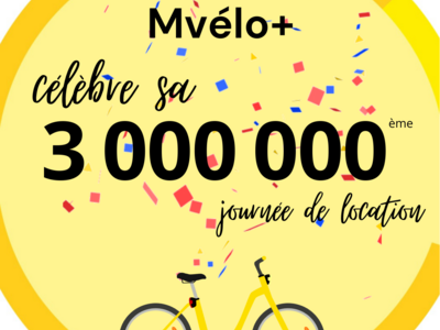 Mvélo+ a atteint les 3 millions de jours de location